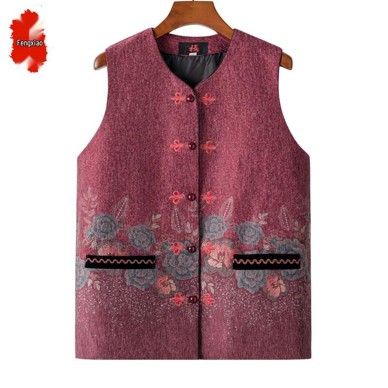 

Elderly Women s Floral Vest & Two-piece Set 5XL