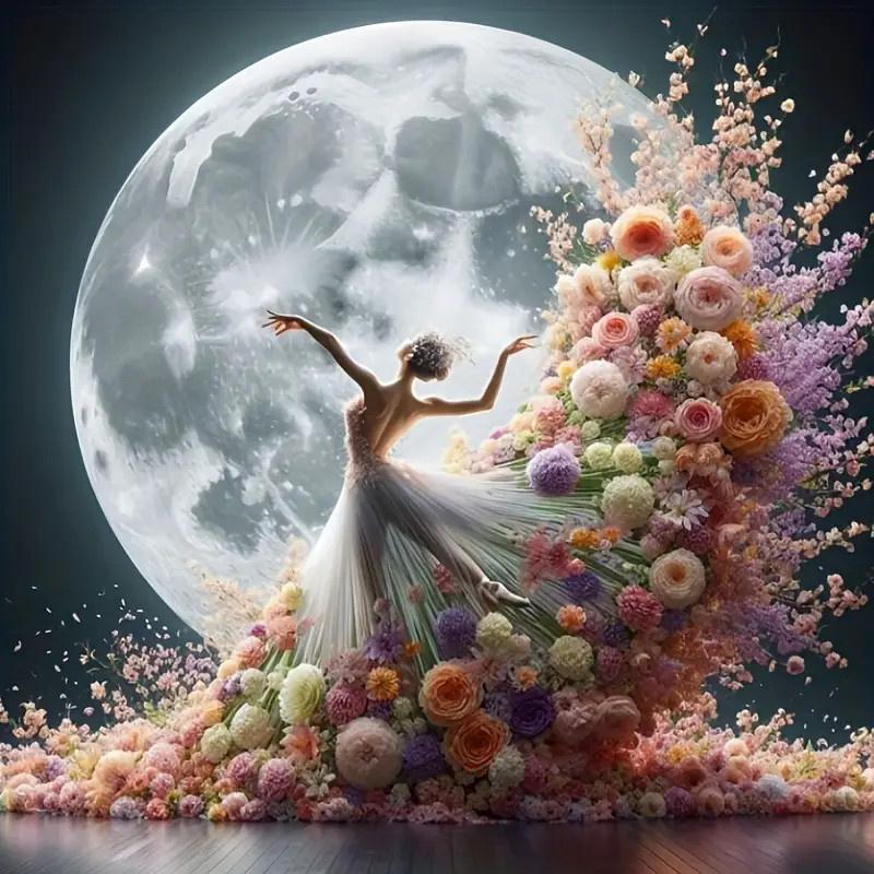 5d Diy Diamond Embroidery Girl Portrait Mosaic Needlework Home Decor Diamond Panting Dancer Full Round Drill 30x30cm