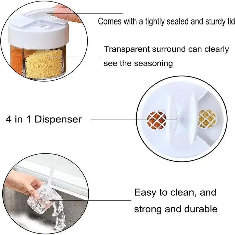 Seasoning Jar Plastic Spice Container Bottle Salt and Pepper Shaker Outdoor Camping BBQ Seasoning Container Kitchen Gadget Sets