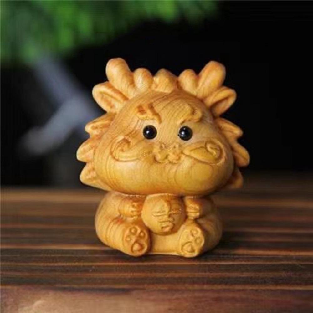 Mini Wood Carving Wood Carving Twelve Zodiac Wooden Zodiac Wood Little Animal Model  New Year Gift