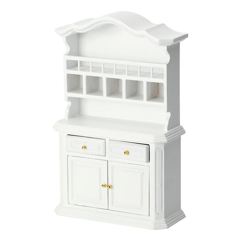 1:12 Scale Miniature Dollhouse Wooden Bookcase Display Cabinet Craft Collection Decor