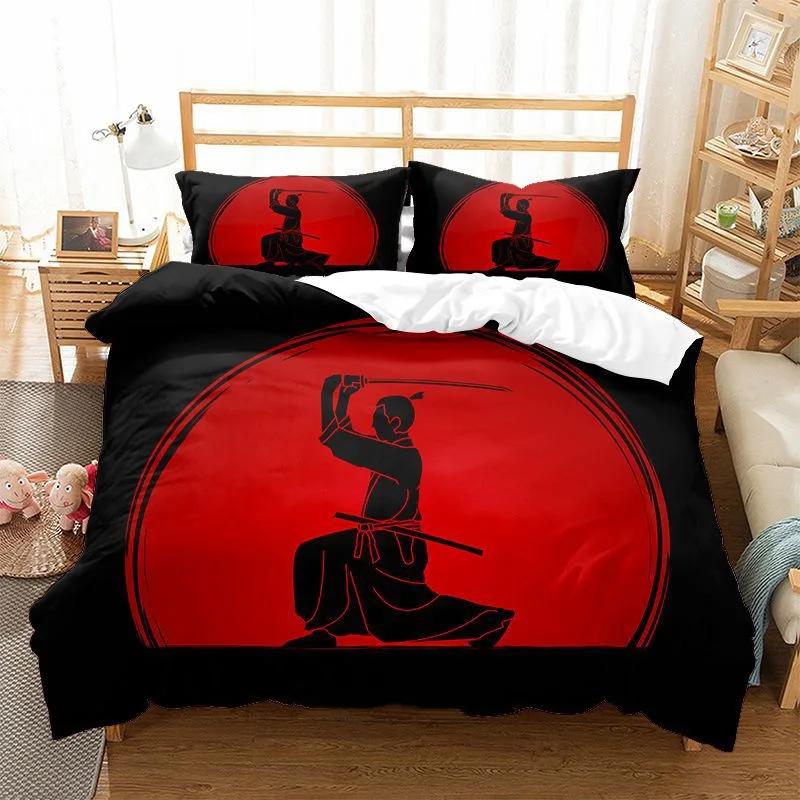 Comforter Luxury Kungfu Design Yin And Yang Bedding Set Chinese Martial Art Boys Full King Size Sports Comforter Set