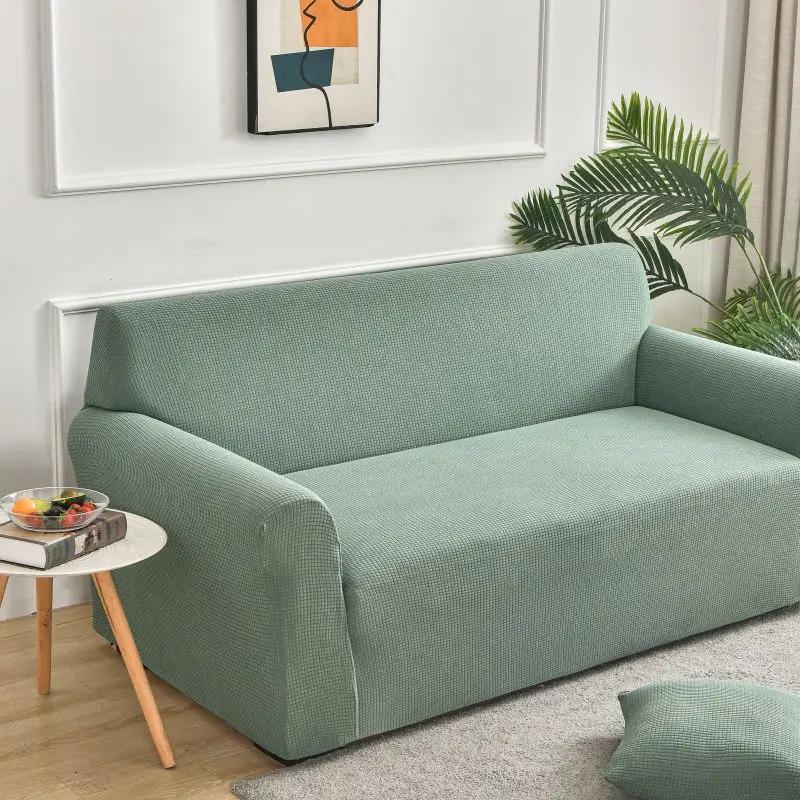 Wasserdichte elastische Sofabezüge Mais Samt Verstellbare Stretch-Überwürfe Ecksofa-Abdeckungen 1/2/3/4 Sitzer L-Form 2 Seat 145-185CM gray