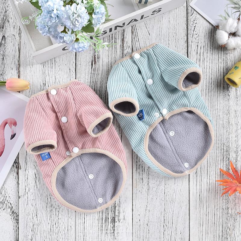 Pet Autumn Winter Corduroy Jacket, Dog Lambswoon Lining, Teddy Bear with Winter Corduroy Legs Jacket Dog Clothes for Small Dogs