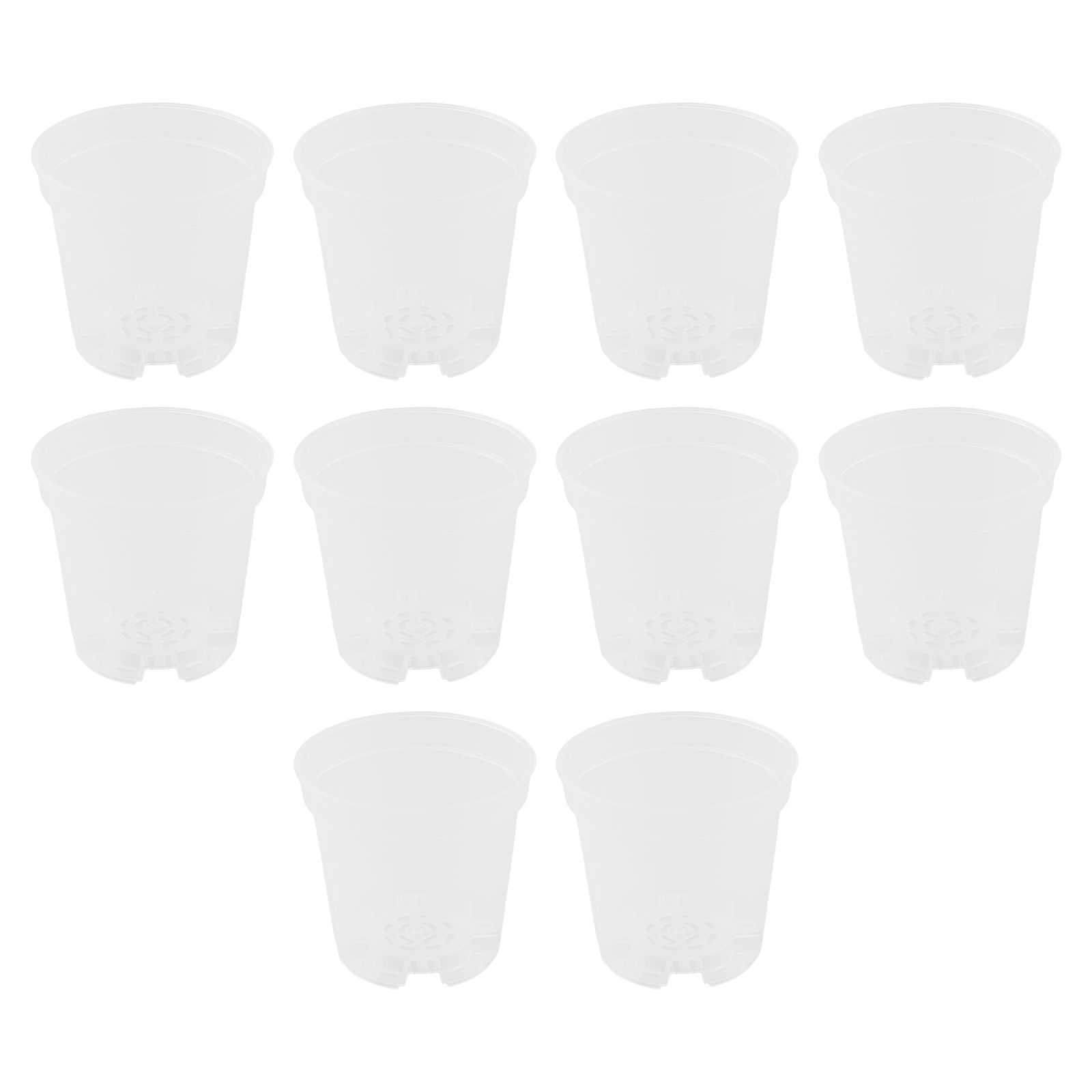 

10 Transparent Plastic Flower Pots with Effective Drainage Design for Optimal Growth of Small to Medium Plants