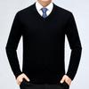 Men's V-Neck Argyle Cashmere Sweater - Thick, Warm Wool for Business or Casual Wear