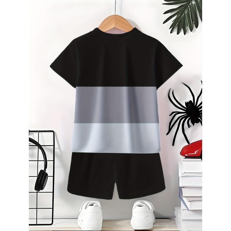 

6pcs Teen Boy Short Sleeve Shorts Set, Fashion Sports Shorts Set, for Outdoor, for Teenager, For Teenager 100