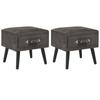 Day and Night - Day and Night Nightstands 2 Units 40x35x40 Cm Gray Velvet