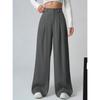Damen Apricot High Waist Weites Bein Locker Lässig Anzug Lange Hose