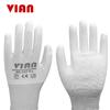 VIAN Safety Gloves, PU-Coated Finger And Palm Gloves, Durable Work Anti-Slip Thin Summer Breathable, 48-127PU Coated Gloves, White, Size L