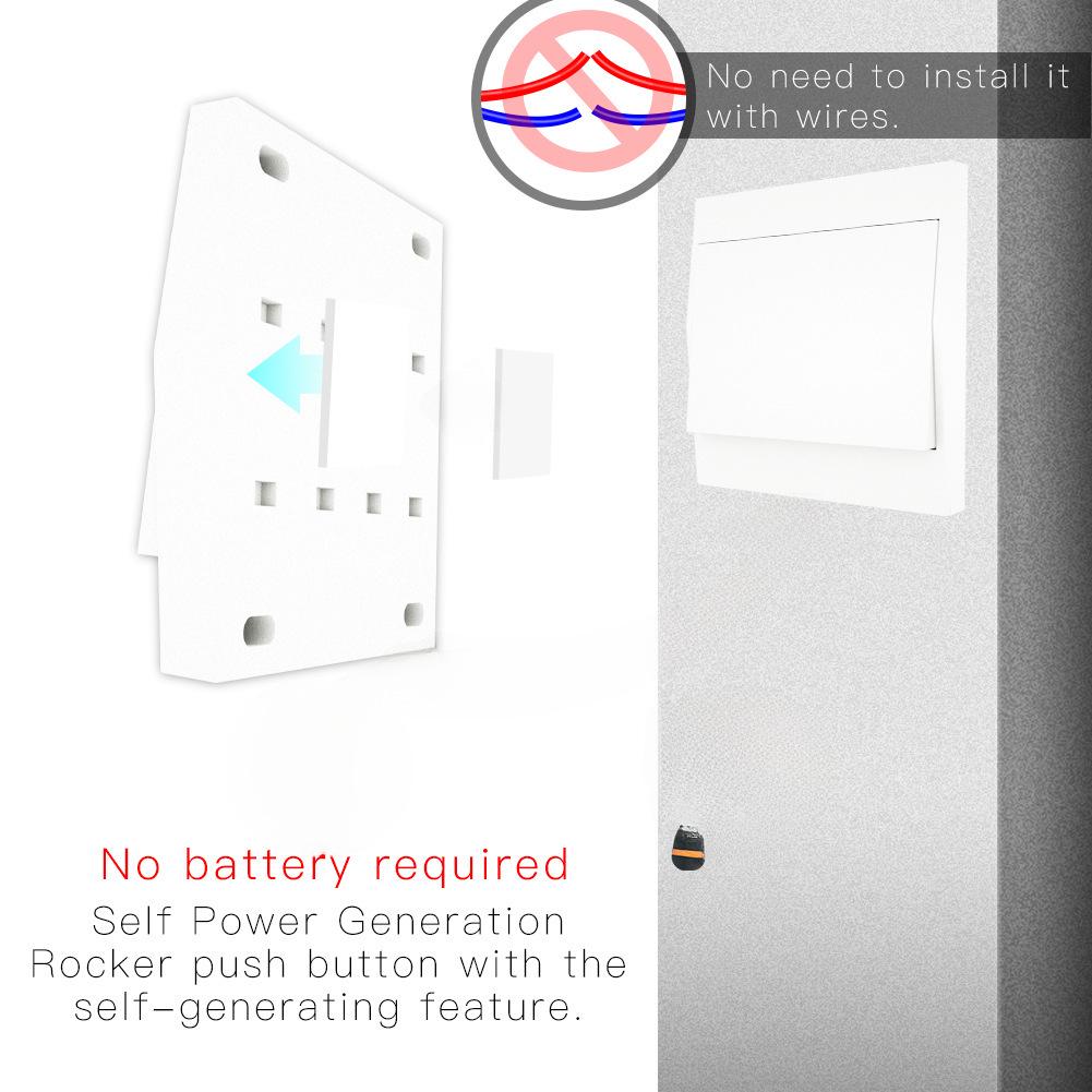 Battery-free Wireless Smart Light Switch, Stick-on Panel, 220V