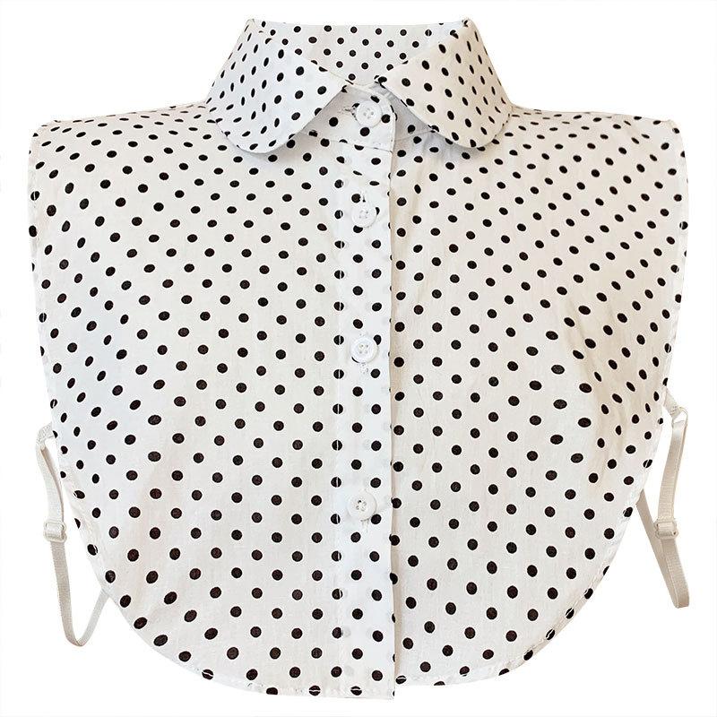 Fake Collar, Women'S Shirt, Fake Collar, Black And White Polka Dot Doll Collar, Bottom Inside, Shirt Collar.