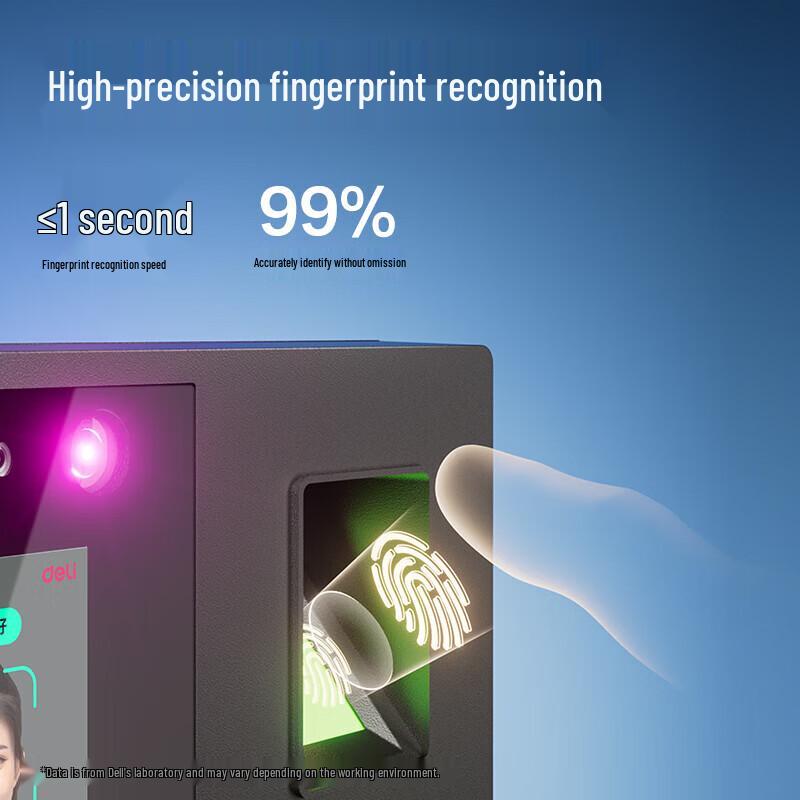 Deli Face & Fingerprint Time Attendance Machine CN plug (adapter included)