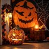 Creepy Pumpkin Mask for Cosplay Halloween Head Light Cover Mask, 3D Scary Face Lamp Costume Headpiece Shade Porch Garage, Wearable Accessory,