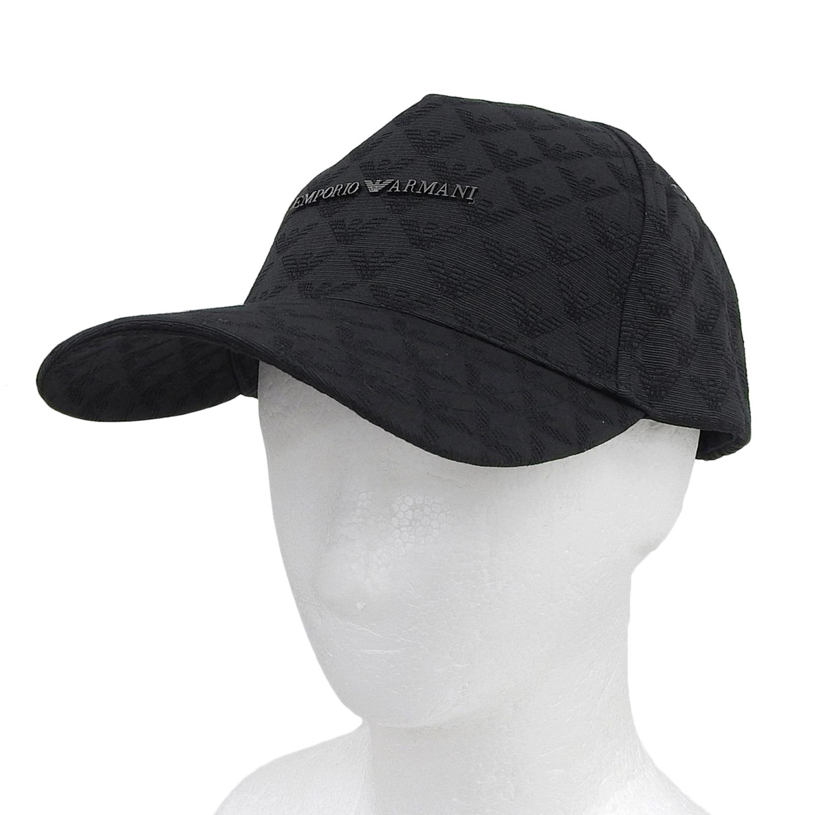 Excellent EMPORIO ARMANI cap All-over pattern with metal logo black mens Used