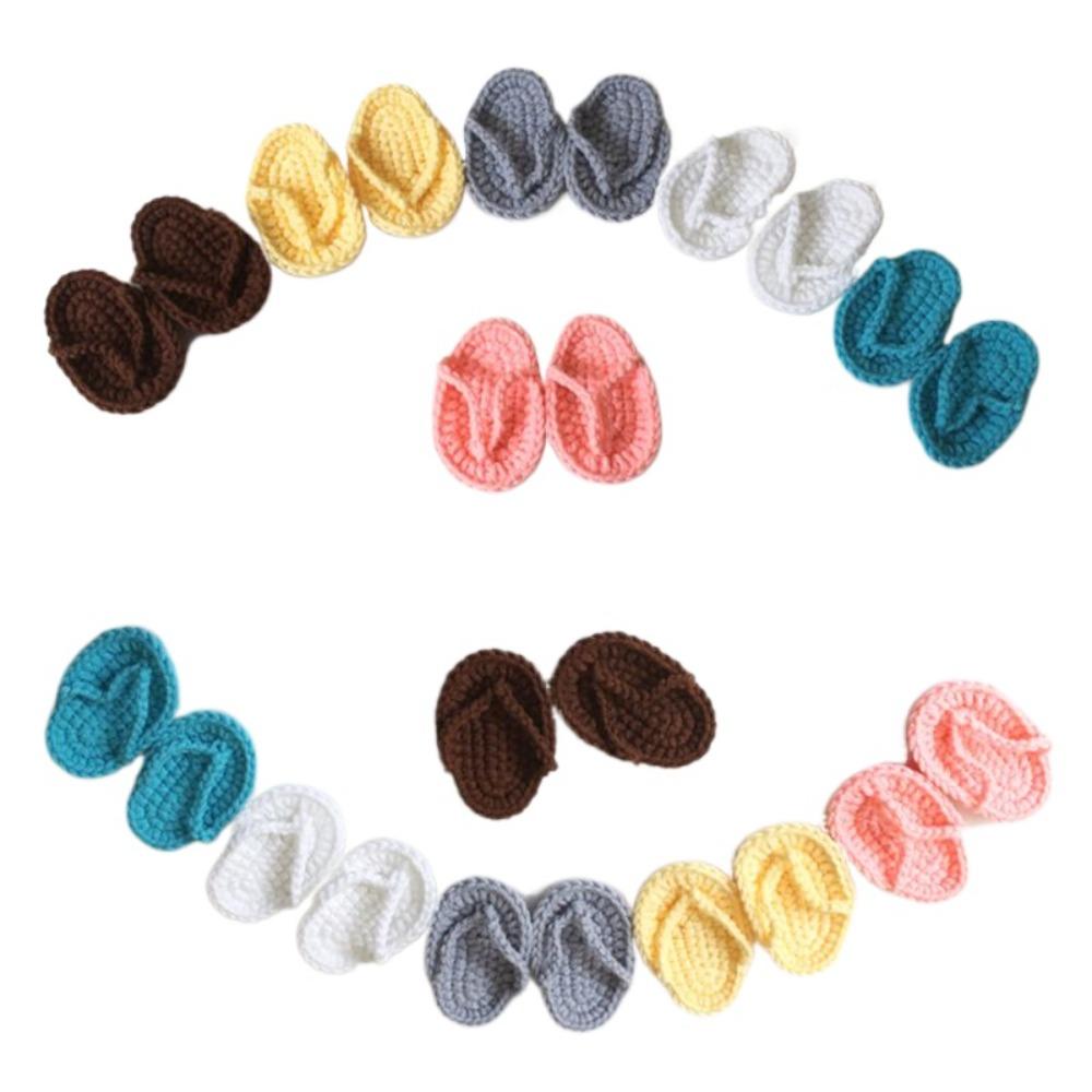 

2 шт./компл. детские тапочки, новый реквизит для детской фотографии, вязаные крючком детские вязаные тапочки на сто дней