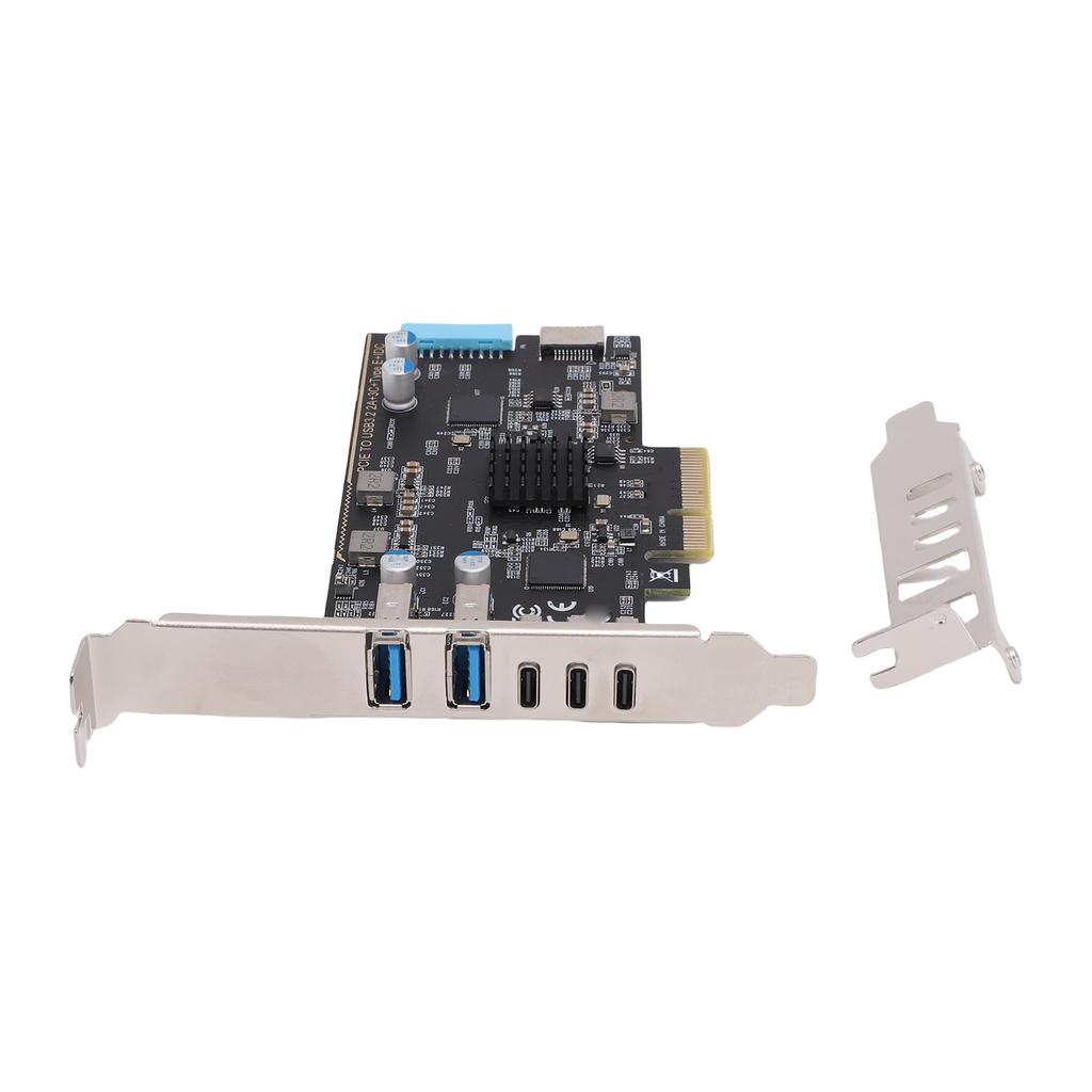 PCIe to USB 3.2 Gen 2 Card 10Gbps 3 USB Type C and 2 USB Type A PCI Express Expansion Card for Windows for Linux