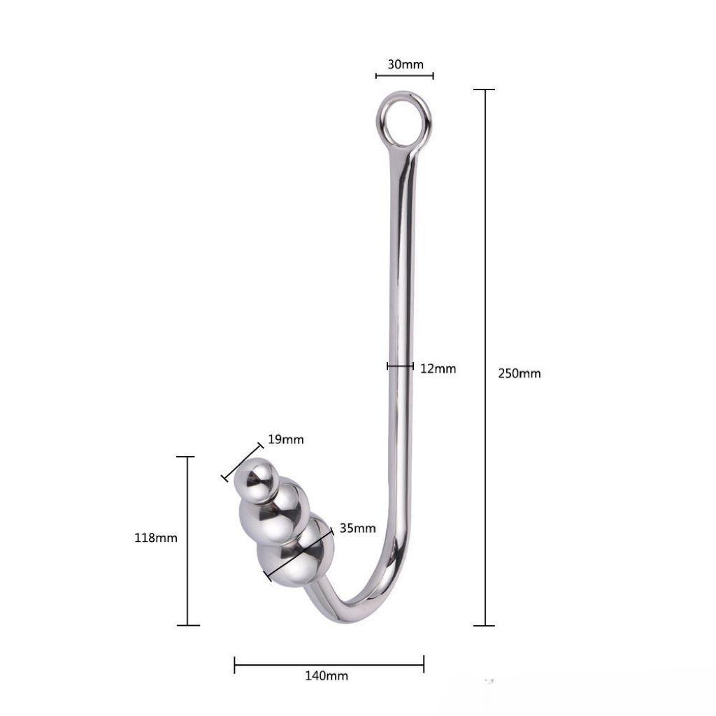 Stainless Steel Anal Hook with Anal Beads Hole Anal Hook Metal Butt Plug Anal Sex Toys Adult Product Vibrator for Men Gay