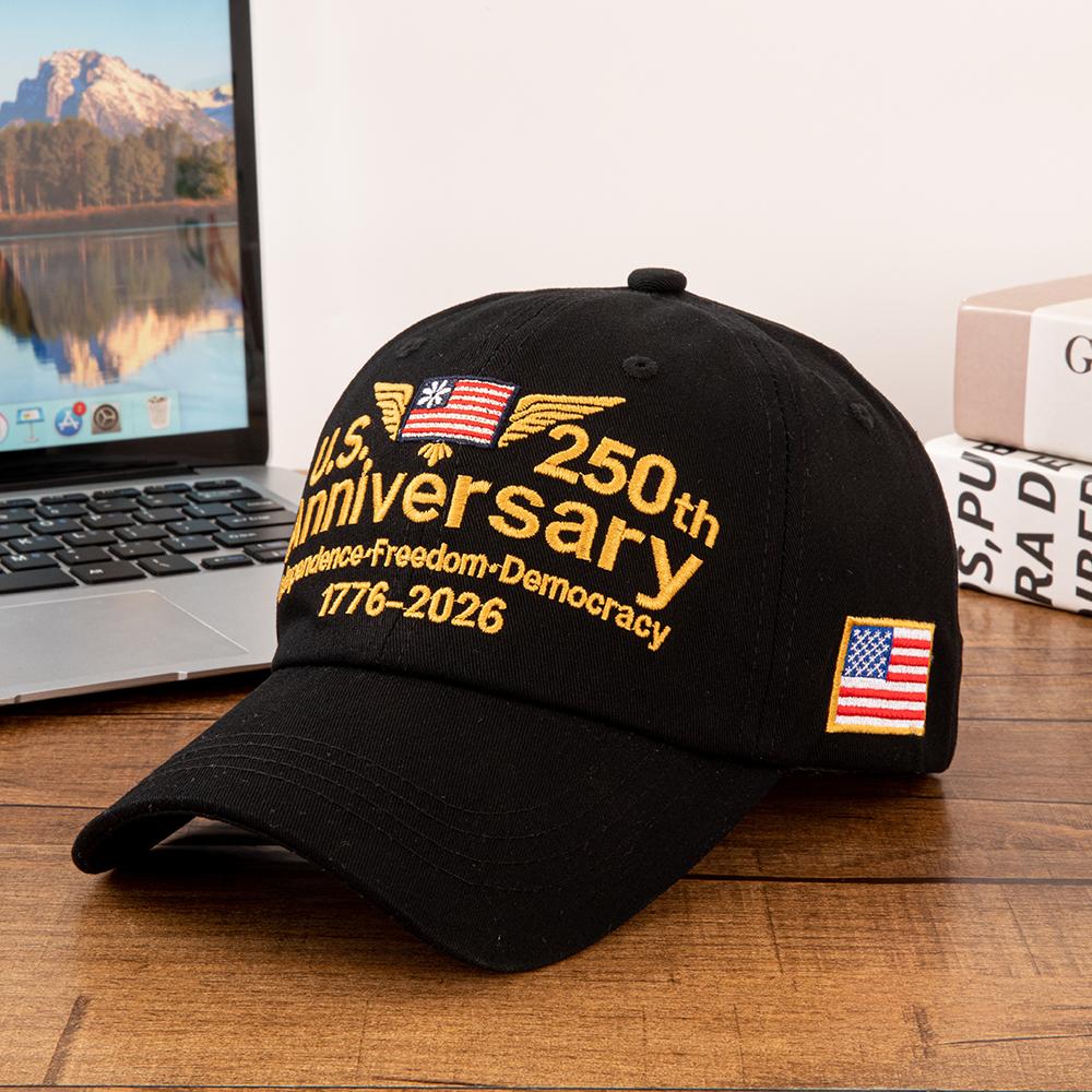 Vintage Washed U.S. 250Th Anniversary 1776- Independence Freedom Democracy American Flag Embroidered Baseball Cap Men Women