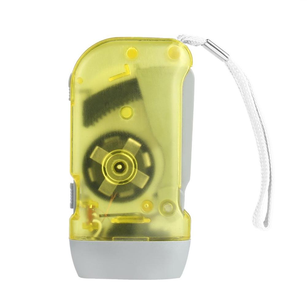 LED Hand Pressing Dynamo Crank Power Wind Up Flashlight Torch Light Hand Press Crank Camping Lamp Light for Outdoor Home