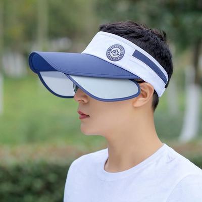 Summer Men Retractable Visors Korean Alphabet Empty Top Hat Sunscreen Breathable Fishing Hat Adjustable Bucket Hat Sun Hat Beach
