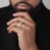 CopperTwo-tone Rings Gorgeous Bright Punk Couple Finger Accessories for Women Trendy Exquisite Wedding Jewelry