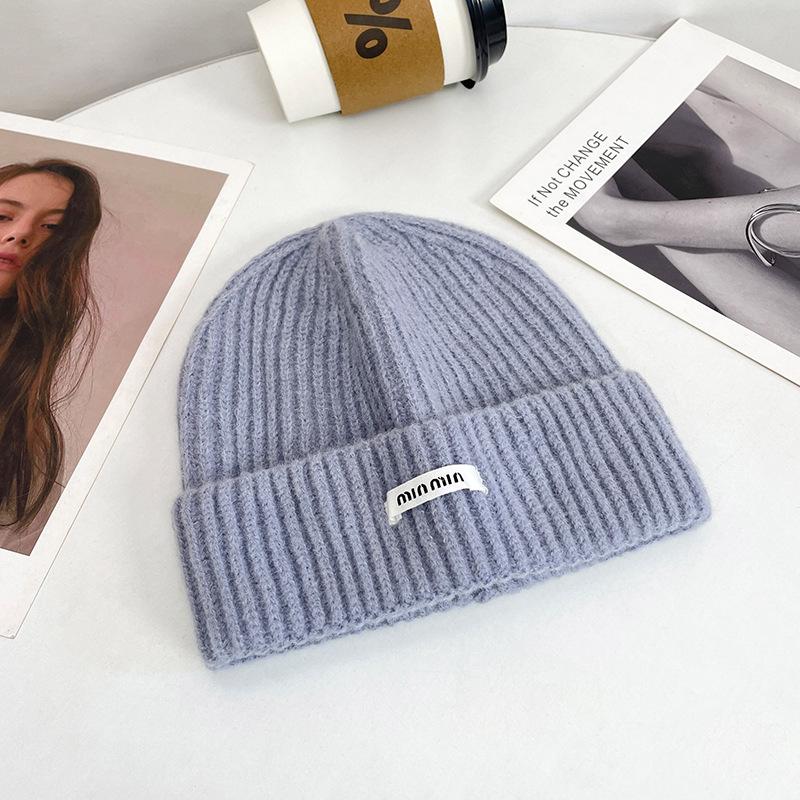 Autumn and Winter Hats for Women Korean Version Versatile Student Knitted Hats Outdoor Warm Pullover Hats Ear Protection Woolen Hats