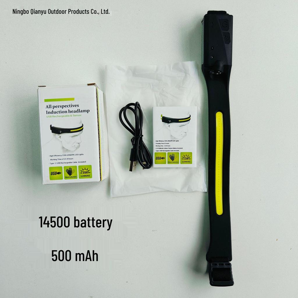 Rechargeable Silicone Adjustable COB Headlamp for Running, Cycling, and Camping