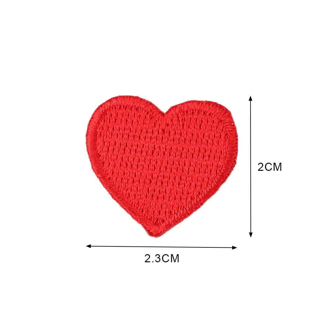 10 peças bordado coração vermelho costura ferro em pano remendo bolsa chapéu jeans jaqueta artesanato acessórios bordado remendo