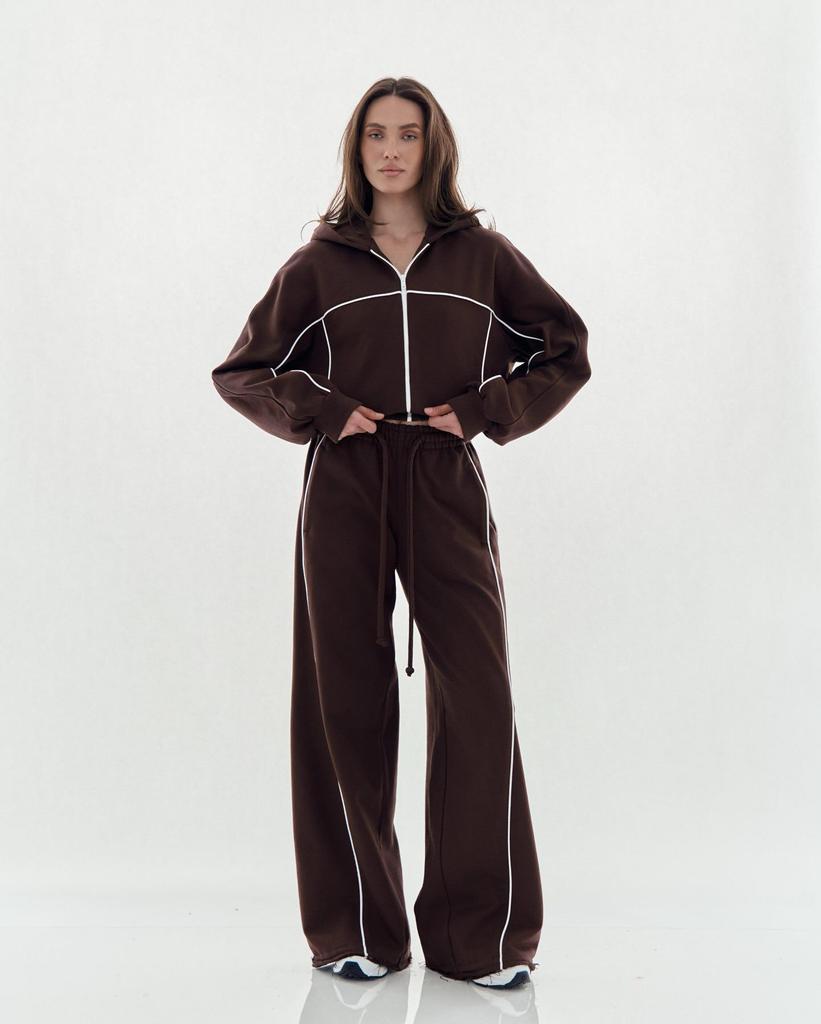 Completo da Donna Casual con Cardigan con Cappuccio e Pantaloni Lunghi a Vita Elasticizzata - Stile Streetwear Europeo & Americano 2025
