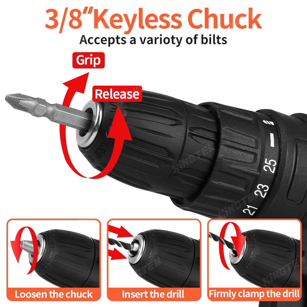 88VF Multifunctional Cordless Electric Hand Drill Cordless Electric Screwdriver Power Drill Tool 25+1 Torque Screwdriver Set