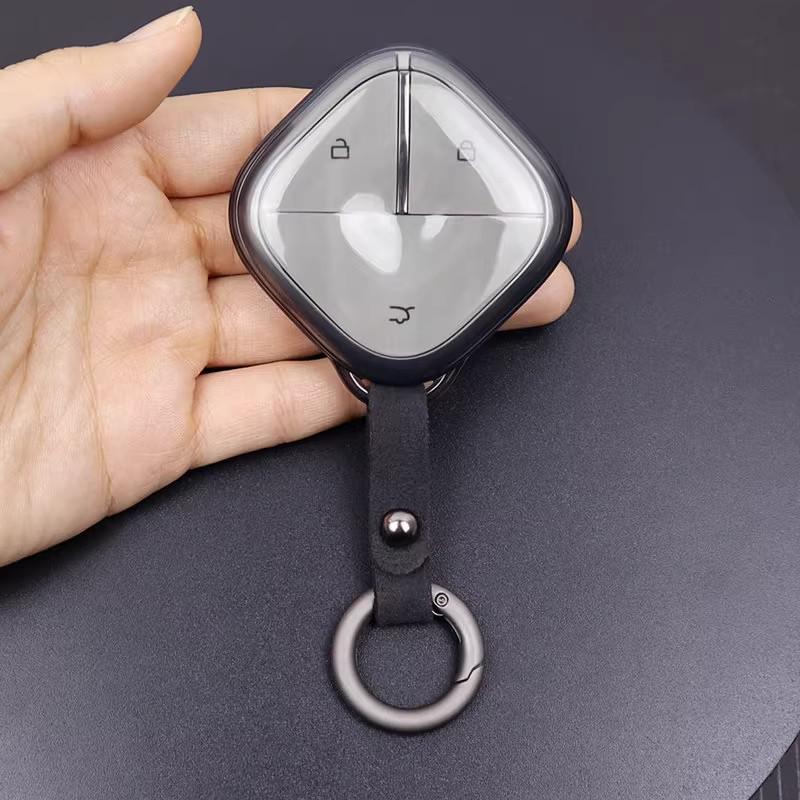 Ultra-Thin Transparent Key Case for Wuling Bingo, Baojun, Yun Duo, Yue Ye, KiWi EV - Full Coverage Shell Buckle