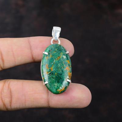 Cuprite Chrysocolla Pendant Handmade Jewelry 925 Sterling Silver Pendant Elegant Jewelry Unique Gemstone Pendant Gift For Him Dainty Pendant