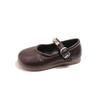 Korean Style Princess Simple Soft Sole Leather Shoes For Little Girls