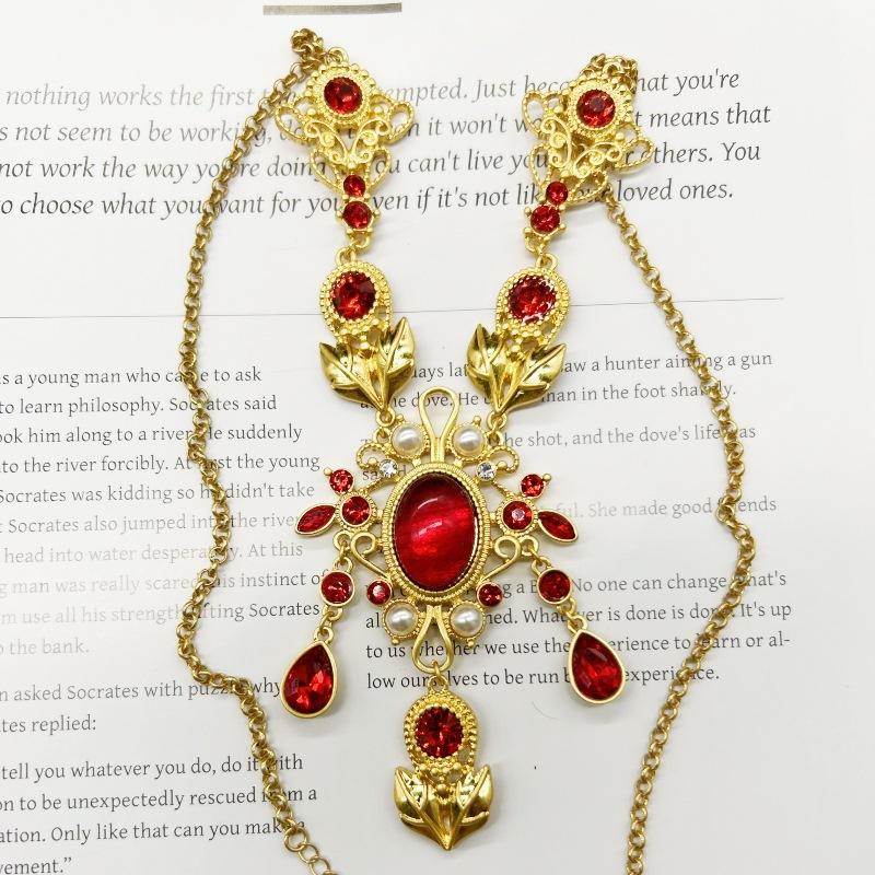 Средневековый Винтажный Интернет-знаменитость Ретро Маркировка Глазурованный Ожерелье Элегантный Характер Тяжелая Промышленность Качество Продвинутое Чувство