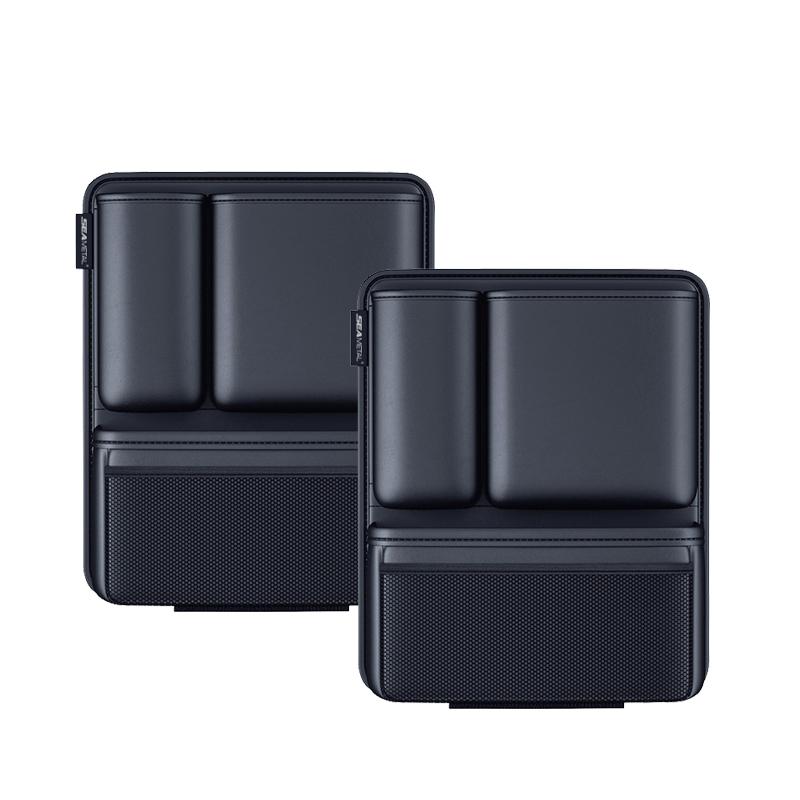 SEAMETAL Leather Car Trunk Organizer Large Capacity Seat Back Storage Bag with 4 Pockets Multifunction Use for Car Trunk SUV