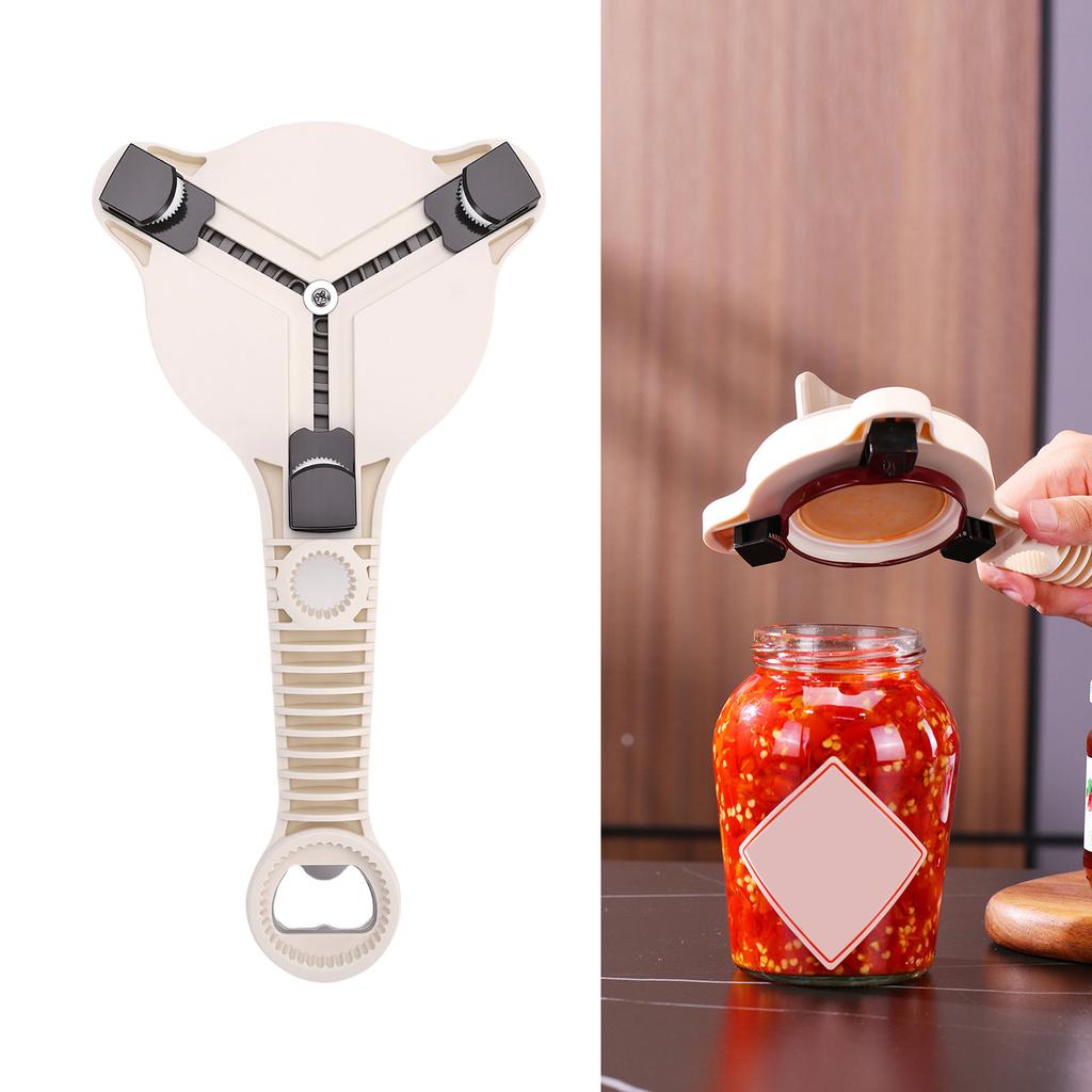 3-klo 4-i-1 Burköppnare Anti-slip-växel Köksrestaurang Hem Flasköppnare för 2,5-9 cm Diameter