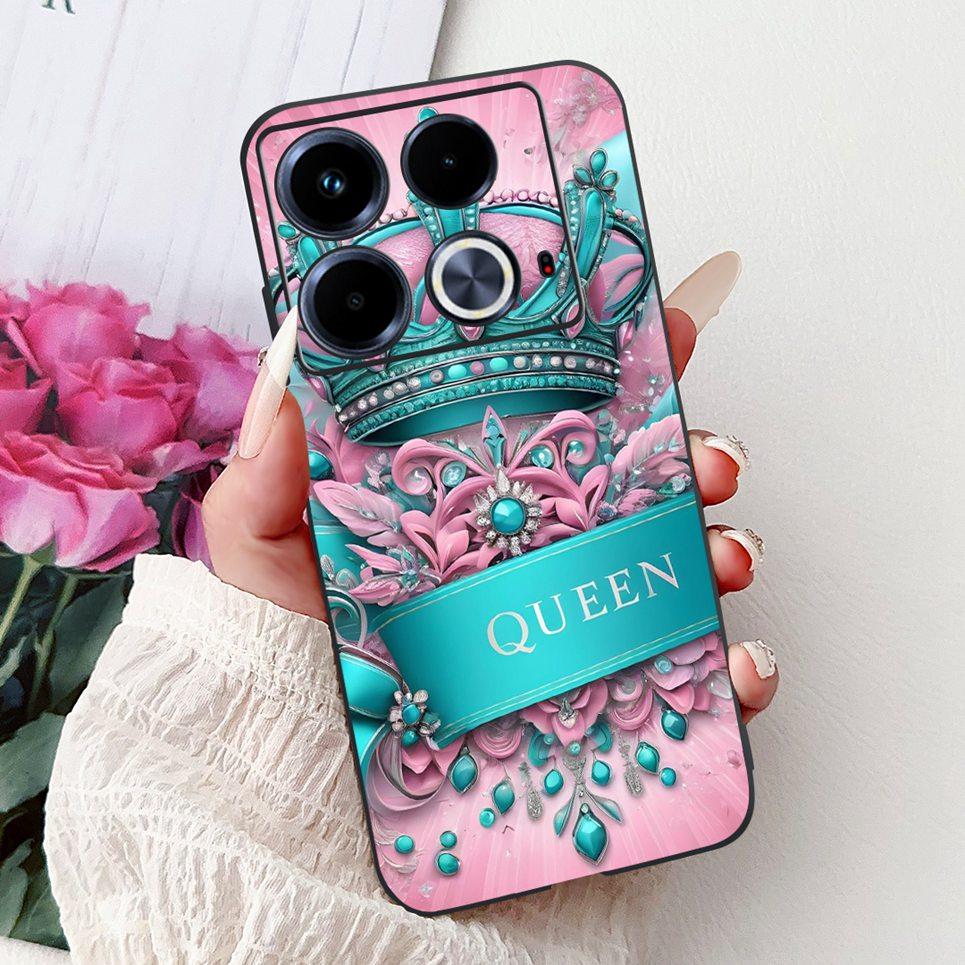 For Cover Infinix Note 40 40x 40Pro Plus Note40 Pro+ Phone Case Colorful Flower Butterfly Lxuru Women Fashion Soft Siliocne Etui