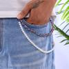 Portachiavi a Catena per Cintura con Perle Imitazione Stile Bohemien per Donne Uomini Catena con Frange Punk Raffinata Gioielli Hip Hop Regalo