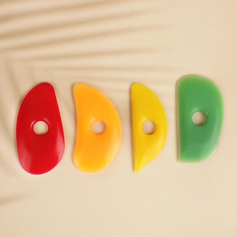3/4/5/6/7/8/10Pcs  Soft Rubber Solid Color Set, Ceramic Soft Rubber Scraper Tool Set Ceramic Carving And Shaping Tools, Diy Clay