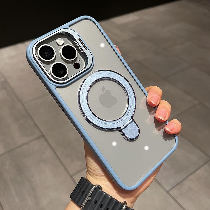 Applicable To IPhone17 Transparent Magnetic Lens Dual Bracket Mobile Phone Case Apple 16 Lens Film Protective Case 15