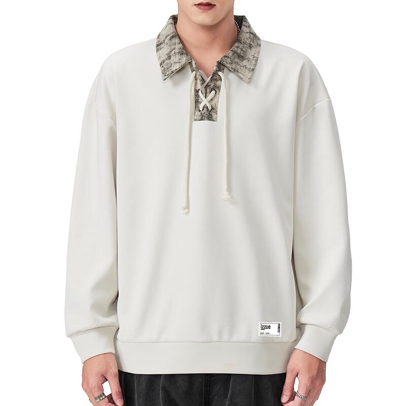 izzue Designer Plaid Patchwork Pullover Sweatshirt
