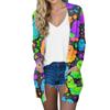 Cardigan da Donna Casual Comodo con Stampa di Halloween di Media Lunghezza con Tasche Giacca