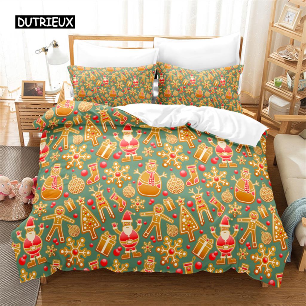 

Рождественский Постельный Комплект Набор Пододеяльников 3d Постельное Белье Цифровая Печать Постельное Белье Королевский Размер Постельный Комплект Модный Дизайн EU single(135x200cm)