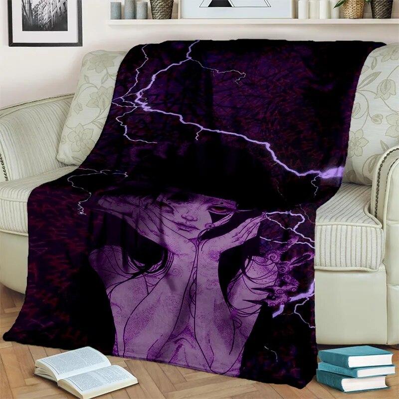3D Horror Ghost Junji Ito Tomie Kawakami Blanket,Soft Throw Blanket for Home Bedroom Bed Sofa Picnic Travel Office Cover Blanket