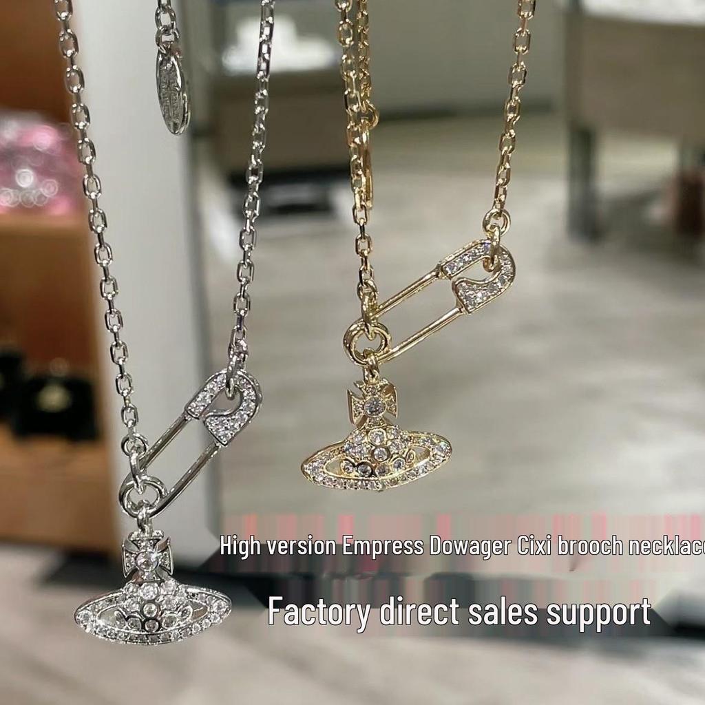 Luxus-Kaiserinwitwe Cixi Brosche Halskette: Elegante, vielseitige, hochwertige Schlüsselbein-Kette für Damen