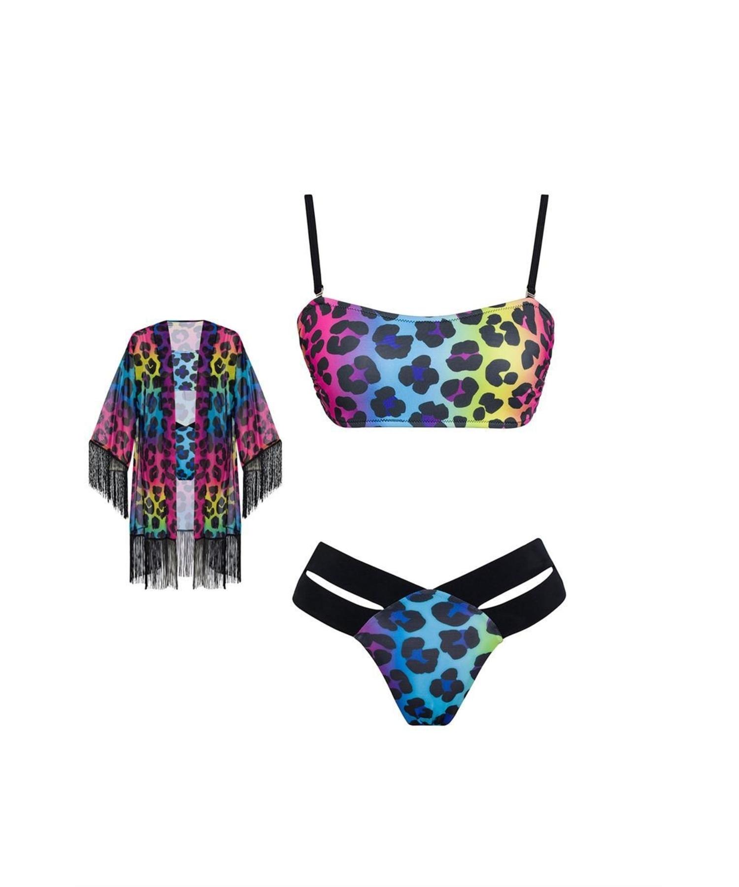 

Бразильский комплект бикини без бретелек из парео