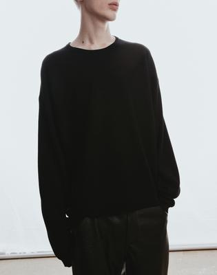 ADLIELOS Grid Round Neck Knit [Black]