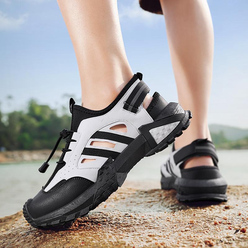 

Summer breathable men s shoes, outdoor wading, quick-drying, hole shoes, thick-soled comfortable hiking shoes, trendy slip-ons, one-foot pedals 39