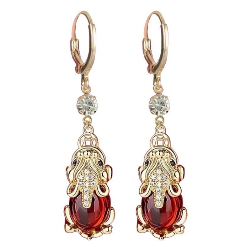 Elegant Gold Rhinestones Animal Earrings Women's Rhinestones Dangle Earrings in Elegant Gold for Daily Wear Parties
